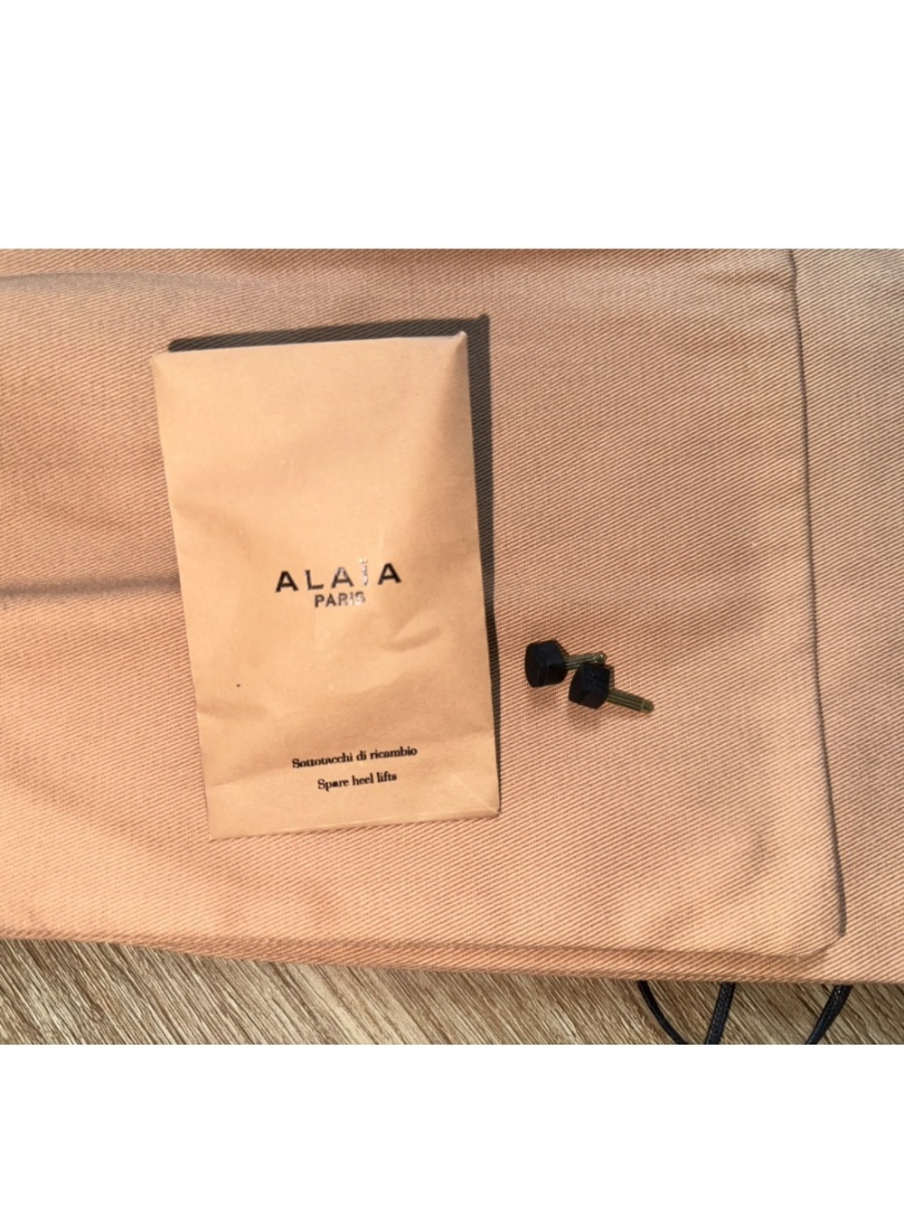 Alaia Black Replacement Heel Tips with Branded Packet / 2 bags